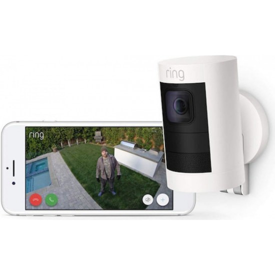 Ring Outdoor Stick-Up Camera 1080p HD Video White