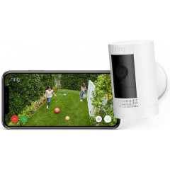 Ring Outdoor Stick-Up Camera 1080p HD Video White