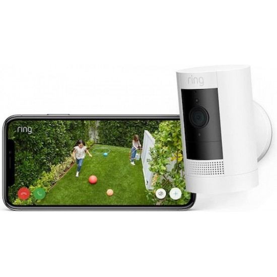 Ring Outdoor Stick-Up Camera 1080p HD Video White