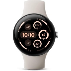 Google Pixel Watch 3 Aluminium 45mm Αδιάβροχο με Παλμογράφο (Polished Silver Aluminum case / Porcelain Active Band) GA05736
