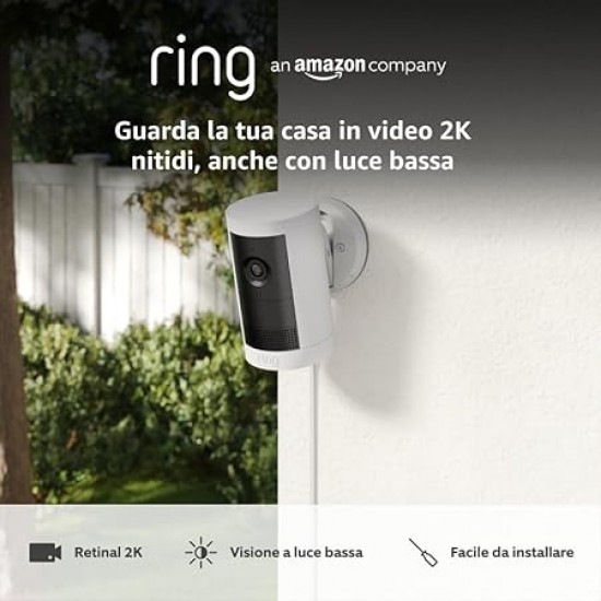 Ring Plus Κάμερα Παρακολούθησης Full HD+ 4MP Αδιάβροχη Λευκό