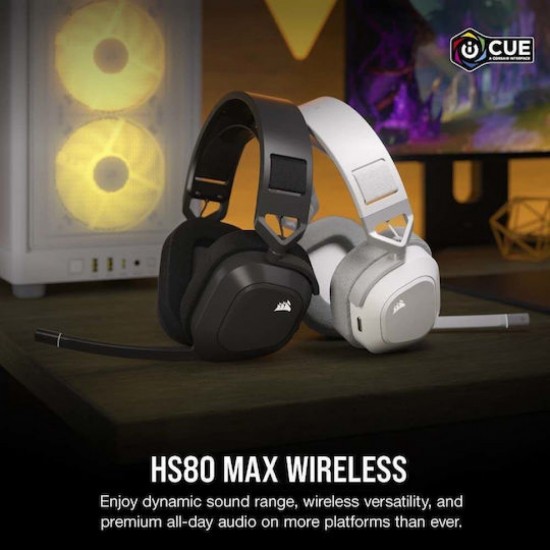 Corsair HS80 Max Premium Wireless RGB Gaming Headset (CA-9011295-WW) Steel Grey
