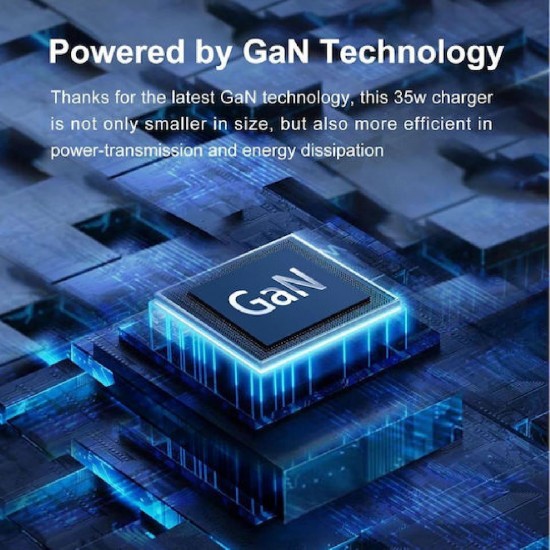 Mobile Origin Φορτιστής Super Charger Χωρίς Καλώδιο GaN III με Θύρα USB-C 35W (GAN-35W-1C-BLK) Μαύρος