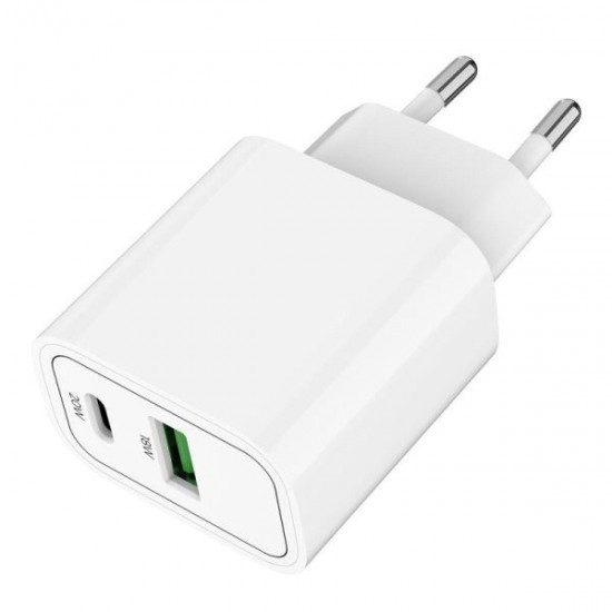 Mobile Origin PD20W Wall Charger USB-A 18W USB-C 20W (FRL-PD20W-MO12) White