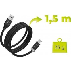 Mobile Origin Magnetic / Braided USB 2.0 Cable USB-C male - USB-C / USB-A 27W Μαύρο 1.5m MO-27WMS-CB6