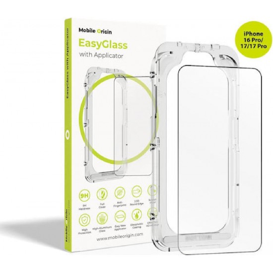 Mobile Origin EasyGlass with Applicator iPhone 16 Pro/17/17 Pro