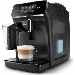 Philips Series 2200 Αυτόματη Μηχανή Espresso 1500W Πίεσης 15bar για Cappuccino με Μύλο Άλεσης Μαύρη