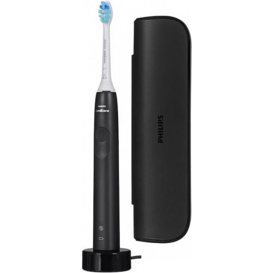Philips Sonicare 3100 Ηλεκτρική Οδοντόβουρτσα με Χρονομετρητή, Αισθητήρα Πίεσης και Θήκη Ταξιδίου Black
