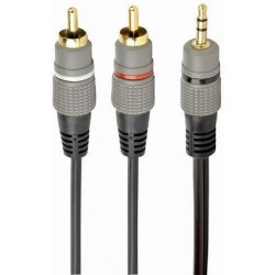 Cablexpert Καλώδιο 3.5mm male - 2x RCA male Μαύρο 2.5m (CCA-352-2.5M)