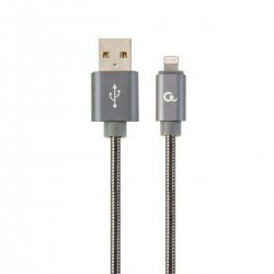 Cablexpert Braided USB to Lightning Spiral Braid 1m (CC-USB2S-AMLM-1M-BG) Metallic Gray