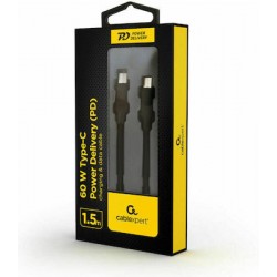 Cablexpert Braided USB 2.0 Cable USB-C male - USB-C male Μαύρο 1.5m (CC-USB2-CMCM60-1.5M)
