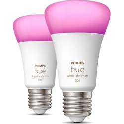 Philips Smart Λάμπες LED 9W για Ντουί E27 και Σχήμα A60 RGBW 806lm Dimmable 2τμχ (929002468802)