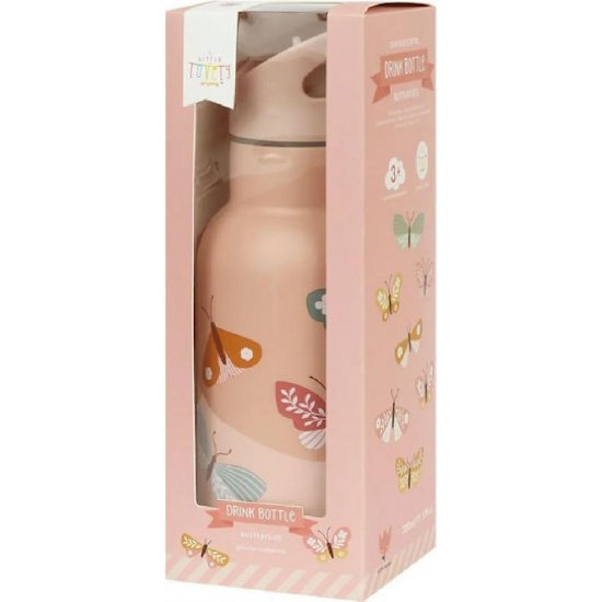 A Little Lovely Company Παιδικό Παγούρι Θερμός Ανοξείδωτο με Καλαμάκι 350ml (DBSSBU57) Butterflies