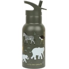A Little Lovely Company Savanna Ανοξείδωτο Παιδικό Παγούρι Θερμός με Καλαμάκι Non Spill Πράσινο 350ml (DBSSSA60) Savanna