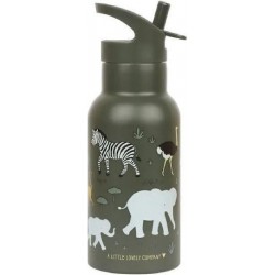 A Little Lovely Company Savanna Ανοξείδωτο Παιδικό Παγούρι Θερμός με Καλαμάκι Non Spill Πράσινο 350ml (DBSSSA60) Savanna