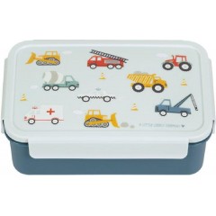 A Little Lovely Company Vehicles Πλαστικό Παιδικό Δοχείο Φαγητού Μπλε