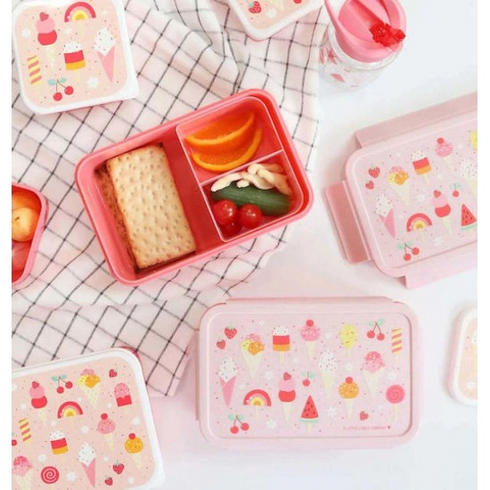A Little Lovely Company Ice-cream Πλαστικό Παιδικό Δοχείο Φαγητού 0.85lt 18 x 12 x 6εκ. (SBICPI56) Ροζ