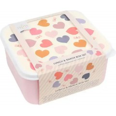 A little lovely company: Σετ 4 δοχεία φαγητού Lunch & Snack Box -Hearts SBSEHE84