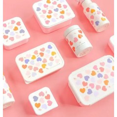 A little lovely company: Σετ 4 δοχεία φαγητού Lunch & Snack Box -Hearts SBSEHE84