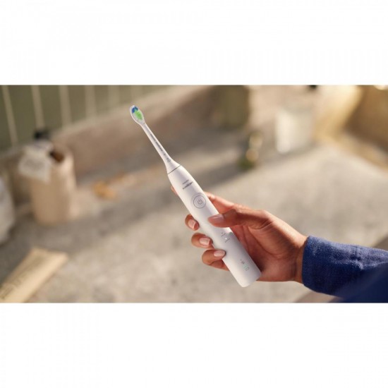 Philips Sonicare 5300 Ηλεκτρική Οδοντόβουρτσα με Αισθητήρα Πίεσης και Θήκη Ταξιδίου (HX7109/01) Λευκή / Μαύρη