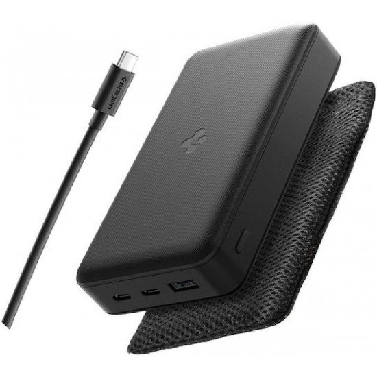 Spigen EA3030 Power Bank 30000mAh 30W με Θύρα USB-A και Θύρα USB-C PPS Μαύρο