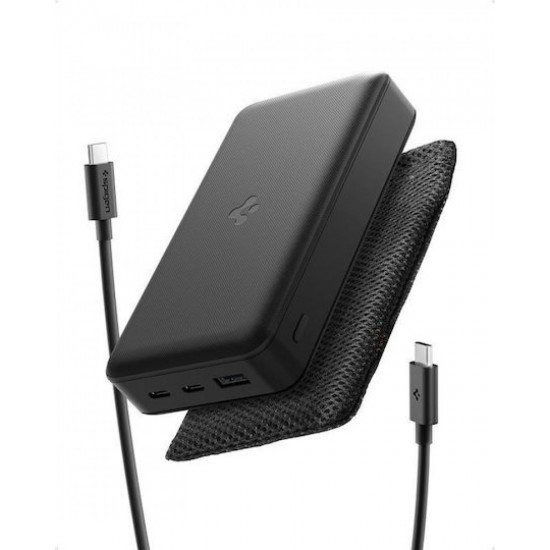 Spigen EA3030 Power Bank 30000mAh 30W με Θύρα USB-A και Θύρα USB-C PPS Μαύρο
