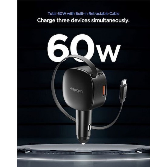 Spigen Essential 60W Car Charger EV603BT, black - (ACP10515)