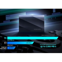 Samsung T9 USB 3.2 Εξωτερικός SSD 2TB 2.5 (MU-PG2T0B/EU) Μαύρο