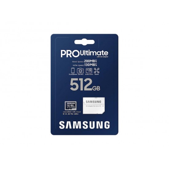 Samsung 512GB MicroSDXC Card PRO Ultimate MB-MY512SA with adapter