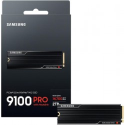 Samsung 9100 Pro 2TB SSD, M.2 2280, PCIe 5x4 NVMe, 14800MB/s (Read)/13400MB/s (Write), with Heatsink (MZ-VAP2T0CW)