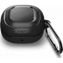 Spigen Rugged Armor Θήκη Σιλικόνης με Γάντζο  για Galaxy Buds 2 Pro / 2 / Live / Pro ASD01276 σε Μαύρο χρώμα