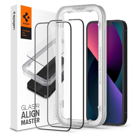 Spigen Glas.tR Align Master Screen Protection 2 Pack for iPhone 14/13 Pro/13 (AGL03387)