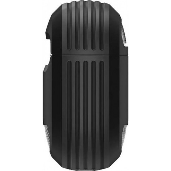 Spigen Rugged Armor Θήκη Σιλικόνης με Γάντζο σε Μαύρο χρώμα για Apple AirPods 4