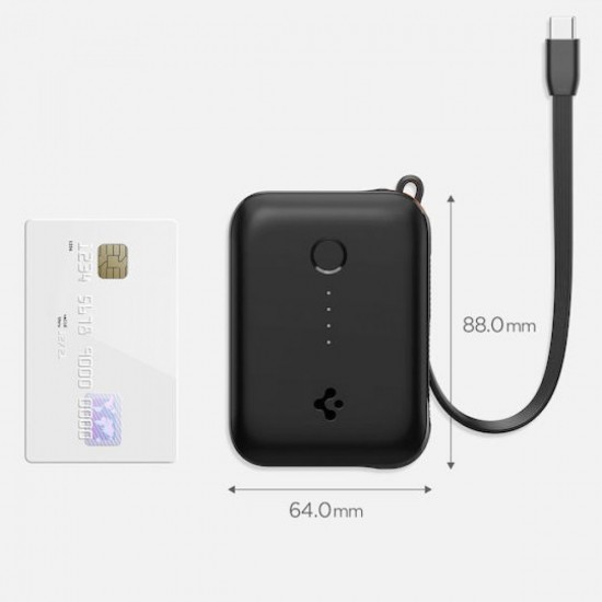 Spigen Power Bank 10000mAh 30W με Θύρα USB-A και Θύρα USB-C EA3010BT Μαύρο