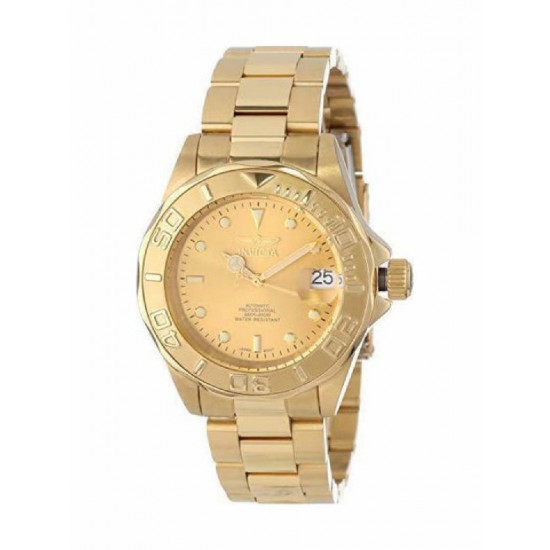 Invicta Pro Diver Ανδρικό Ρολόι 40mm Αυτόματο με Χρυσό Μεταλλικό Μπρασελέ (13929)