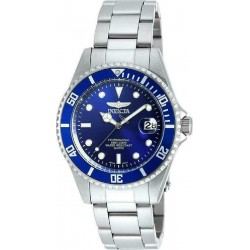Invicta Pro Diver Ρολόι 38mm Μπαταρίας με Ασημί Μεταλλικό Μπρασελέ (9204OB)
