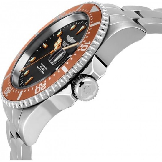 Invicta Pro Diver Ανδρικό Ρολόι 43mm Μπαταρίας με Ασημί Μεταλλικό Μπρασελέ (22022)