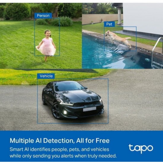 TP-LINK Tapo C425 KIT Κάμερα Παρακολούθησης Full HD+ 4MP Αδιάβροχη Μπαταρίας με Αμφίδρομη Επικοινωνία v2.0