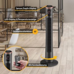 First Austria Ανεμιστήρας Πύργος Δαπέδου 102cm 40W FA-5560-5-GR Μαύρο