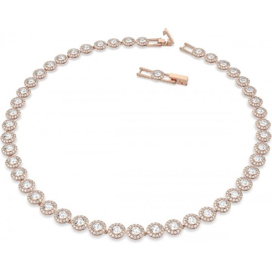 SWAROVSKI Angelic necklace Round, White, Rose gold-tone plated 5367845