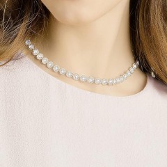 SWAROVSKI Angelic necklace Round, White, Rose gold-tone plated 5367845