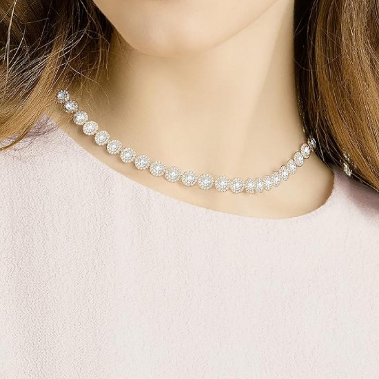 SWAROVSKI Angelic necklace Round, White, Rose gold-tone plated 5367845