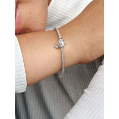 Pandora Pet Dog & Bone Charm από Ασήμι με Ζιργκόν