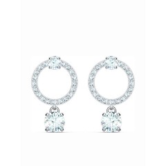 Swarovski Constella Κρίκοι με Στρογγυλή Κοπή και Επιμετάλωση Ροδίου (5563278) Λευκά