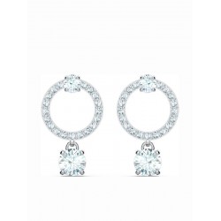 Swarovski Constella Κρίκοι με Στρογγυλή Κοπή και Επιμετάλωση Ροδίου (5563278) Λευκά