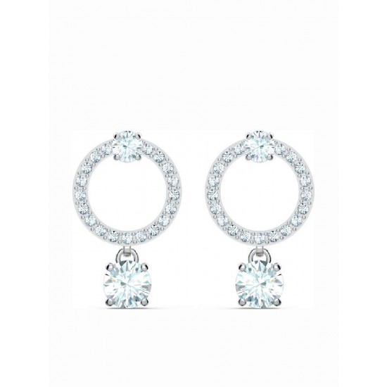 Swarovski Constella Κρίκοι με Στρογγυλή Κοπή και Επιμετάλωση Ροδίου (5563278) Λευκά