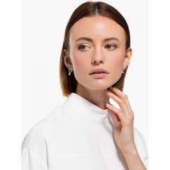 Swarovski Constella Κρίκοι με Στρογγυλή Κοπή και Επιμετάλωση Ροδίου (5563278) Λευκά