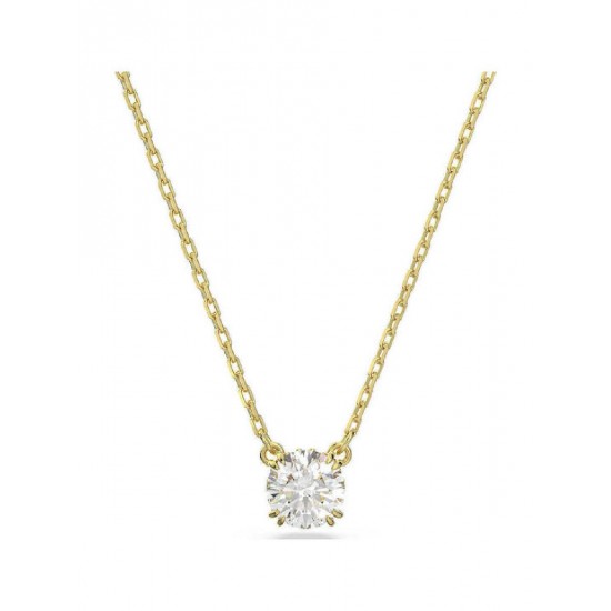 Swarovski Μενταγιόν Stilla σε Στρογγυλή Κοπή με Επιμετάλλωση σε Χρυσαφί Τόνο (5636703) Λευκό