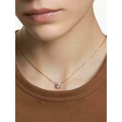 Swarovski Μενταγιόν Stilla σε Στρογγυλή Κοπή με Επιμετάλλωση σε Χρυσαφί Τόνο (5636703) Λευκό