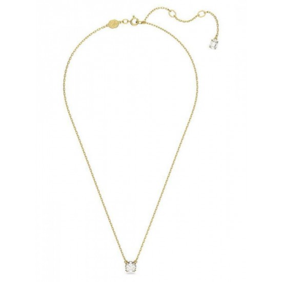 Swarovski Μενταγιόν Stilla σε Στρογγυλή Κοπή με Επιμετάλλωση σε Χρυσαφί Τόνο (5636703) Λευκό